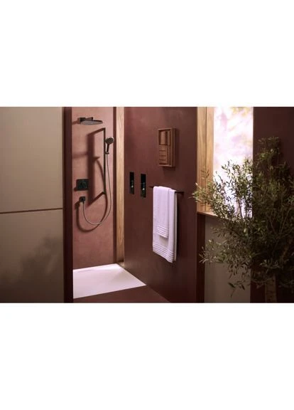 Верхний душ PULSIFY, черный/матовый, настенный Hansgrohe (401622880)