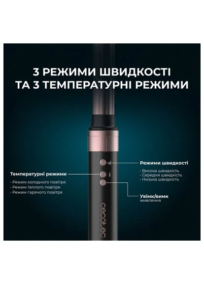 Стайлер (CCTC-00244) Cecotec Bamba CeramicCare 2in1 AirGlam Black (392612383)