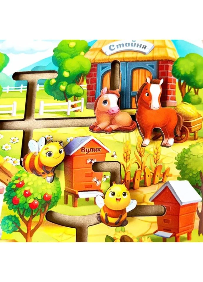 Развивающая игра Лабиринт "Ферма" (ПСД213) PSD213 Ubumblebees (380345893)