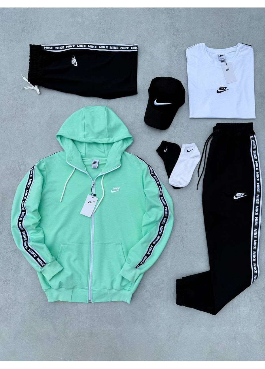 Набір Найк 7в1: зіп худі-штани-футболка біла-шорти-кепка-2 пари шкарпеток No Brand (350197401)