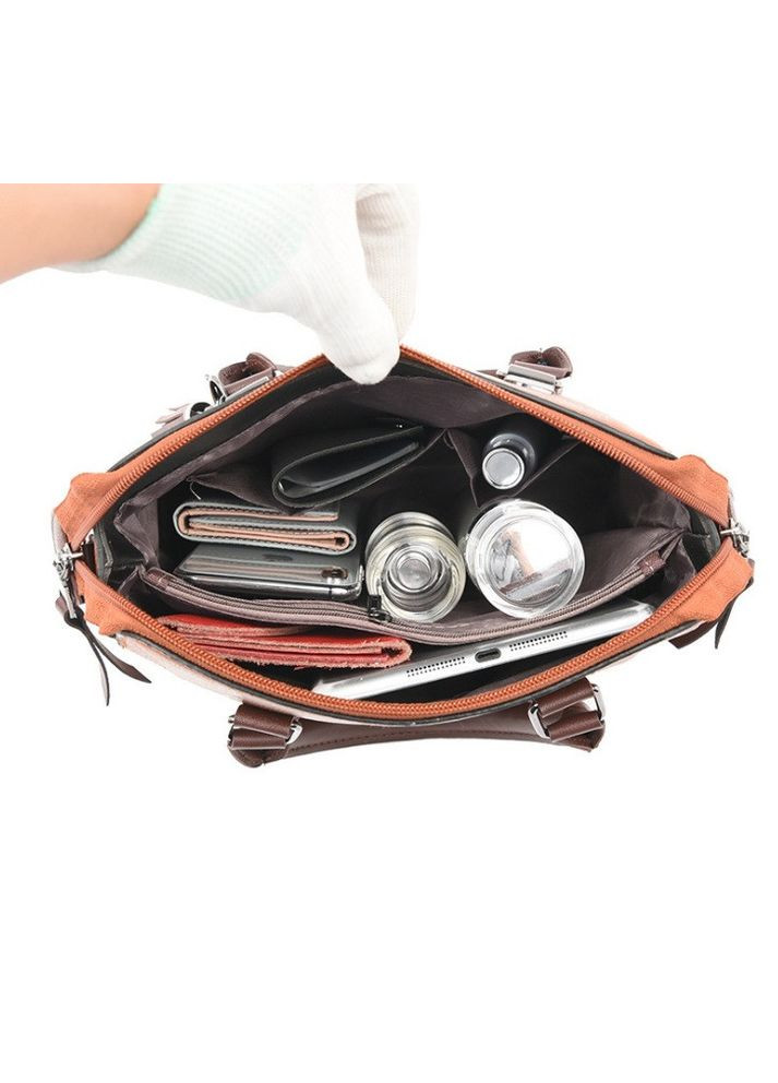 Жіноча сумка набір 4 в 1 комплект сумочка клатч візитниця на плече + брелок Сірий No Brand (298997282)