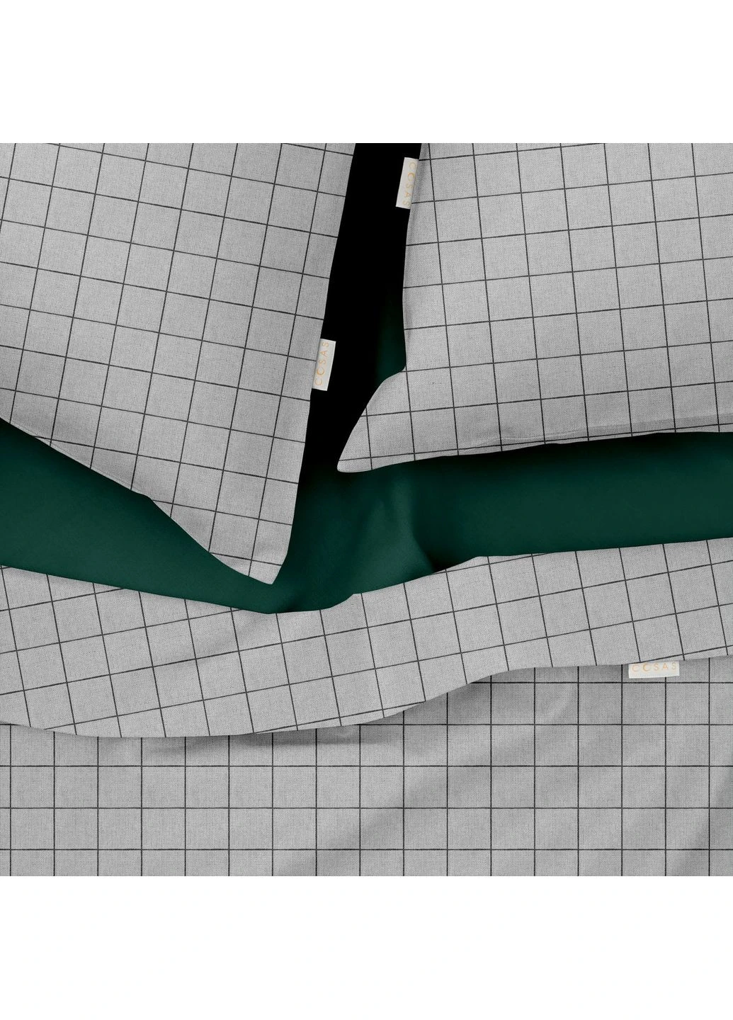 Семейное постельное белье с простыней на резинке GREY GEOMETRY CS4 (4822052143476) Cosas (392827782)