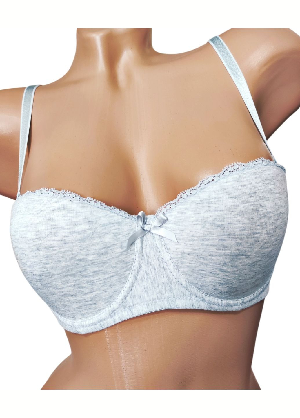 Сірий балконет бюстгальтер Lemila з кісточками бавовна