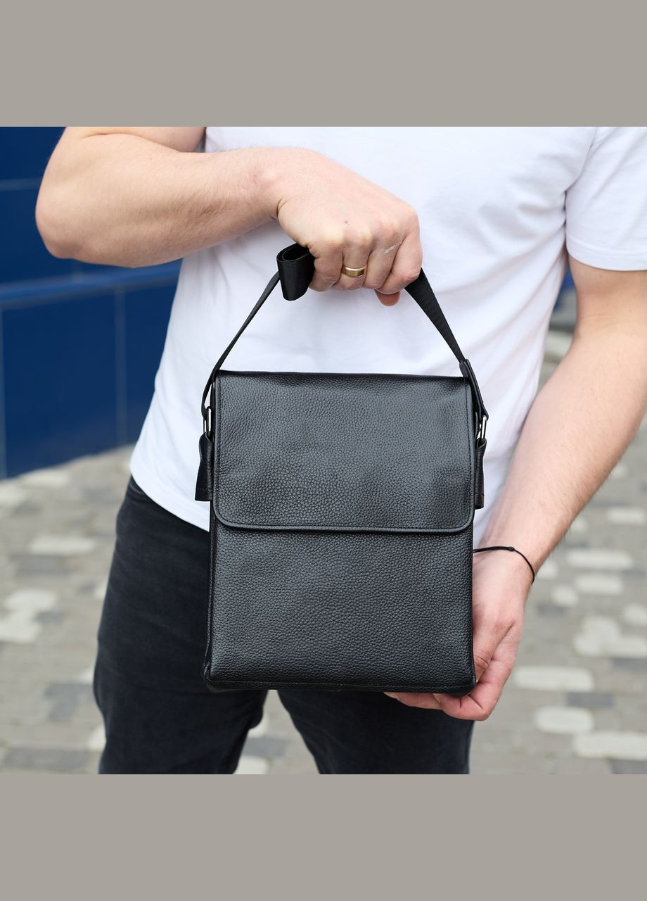 Сумка месенджер шкіряна барсетка для чоловіка чорна 35775 Tiding Bag (336182110)