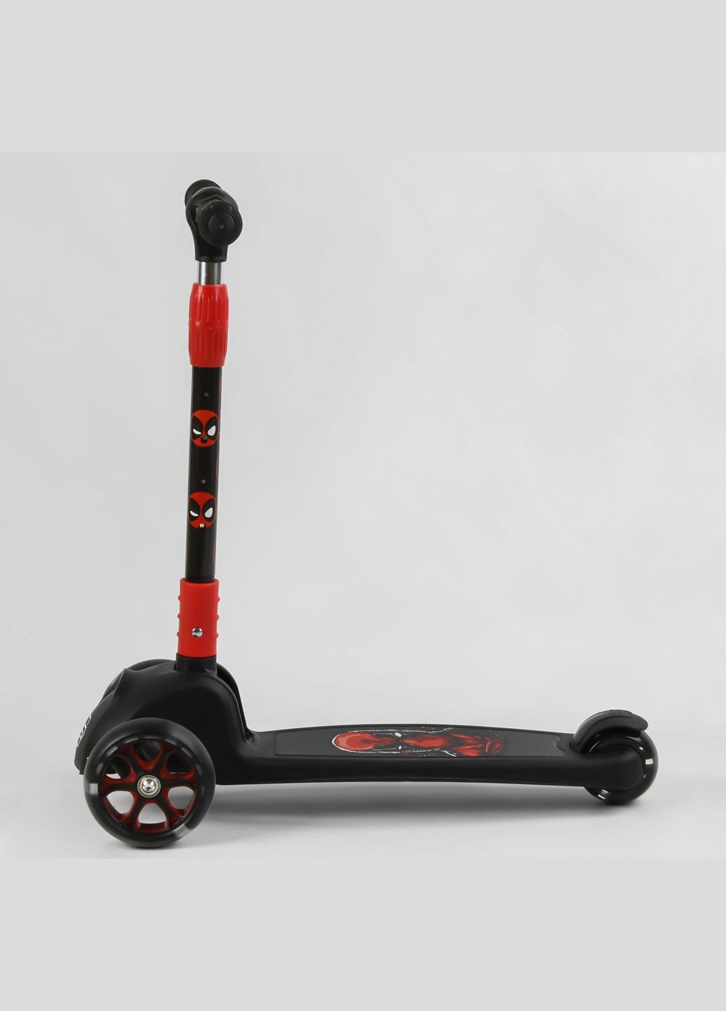 Детский самокат 79166. Подсветка колес и дисков, складной руль, 3 PU колеса. Красный Best Scooter (293486512)