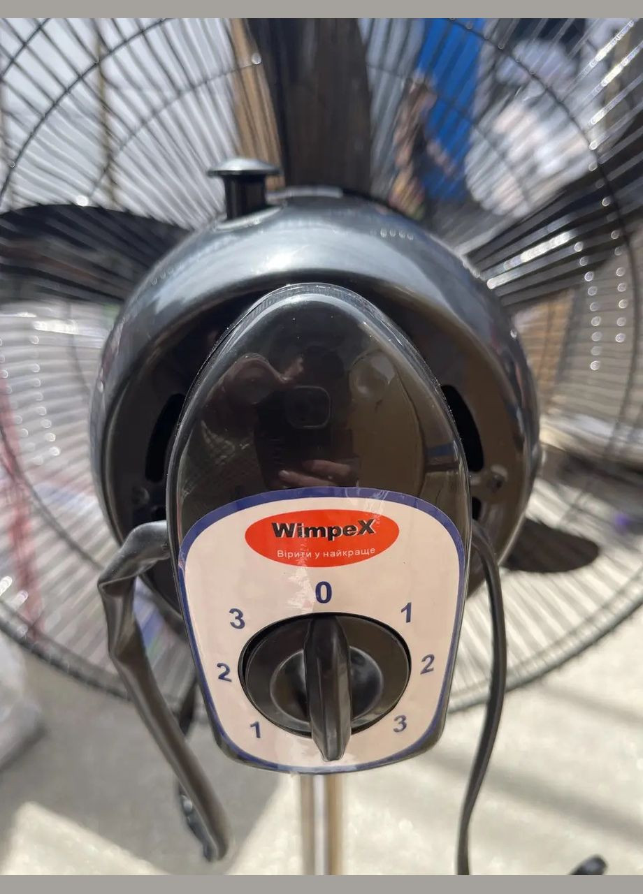 Напольный вентилятор WX-1811 200Вт 50см с защитной решеткой и регулировкой высоты 30м² Черный Wimpex (338834153)