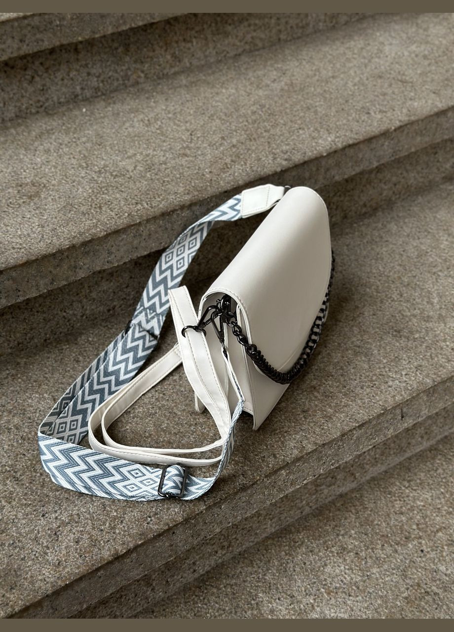 Женская классическая сумка 9067 кросс-боди белая No Brand (303323110)