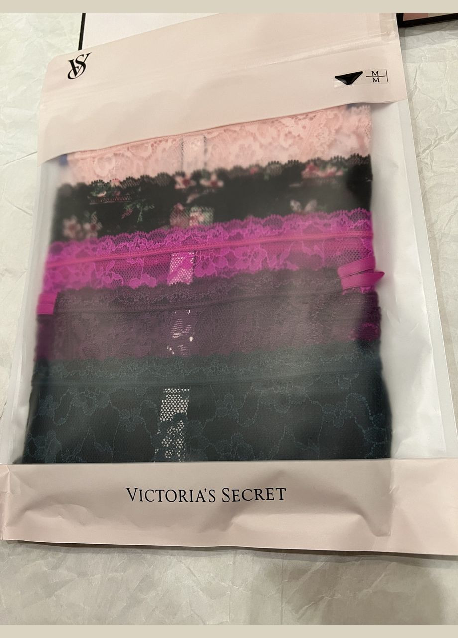 Набір трусиків 5Pack Posey Lace Bikini Panties мереживні L комбінований Victoria's Secret (282964872)