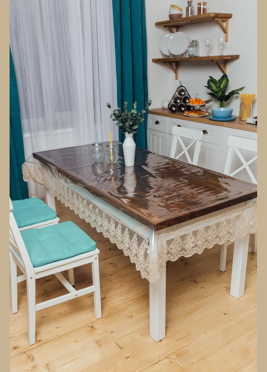 Силиконовая скатерть Бежевое Широкое Кружево 230x120см Royal House (315144348)