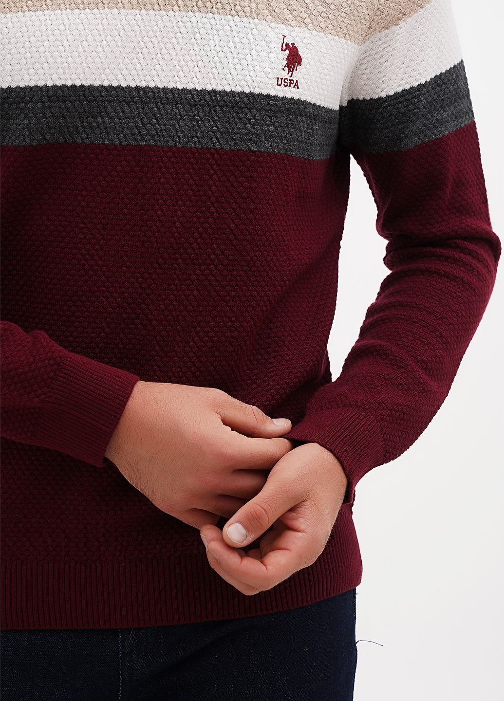 Оливковий светр u.s. polo assn. чоловічий U.S. Polo Assn.