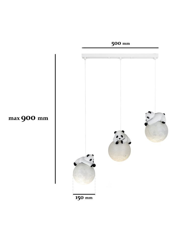 Дитяча підвісна люстра "Пандочки на місяці" (82-150-3(500) PA) No Brand (370071244)
