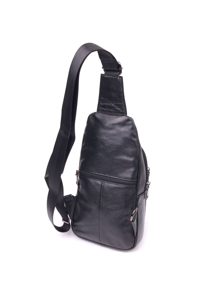Сумка слинг мужская кожаная через плечо черная размер 16х31,5х6 см 21397 Vintage (362417867)