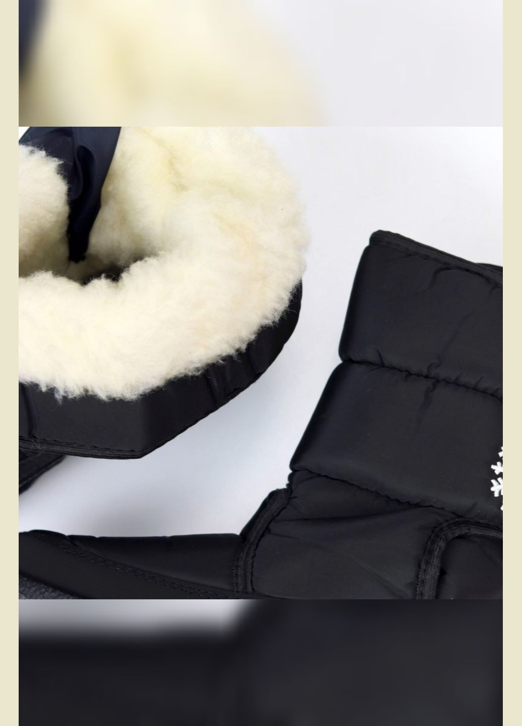 Черные черные зимние на меху с липучкой женские Viki на липучке с вышивкой