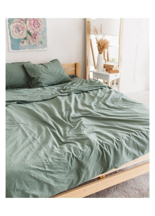 Постільна білизна Зелений варений бавовна Полуторний розмір, наволочки 70×70 No Brand (364218927)