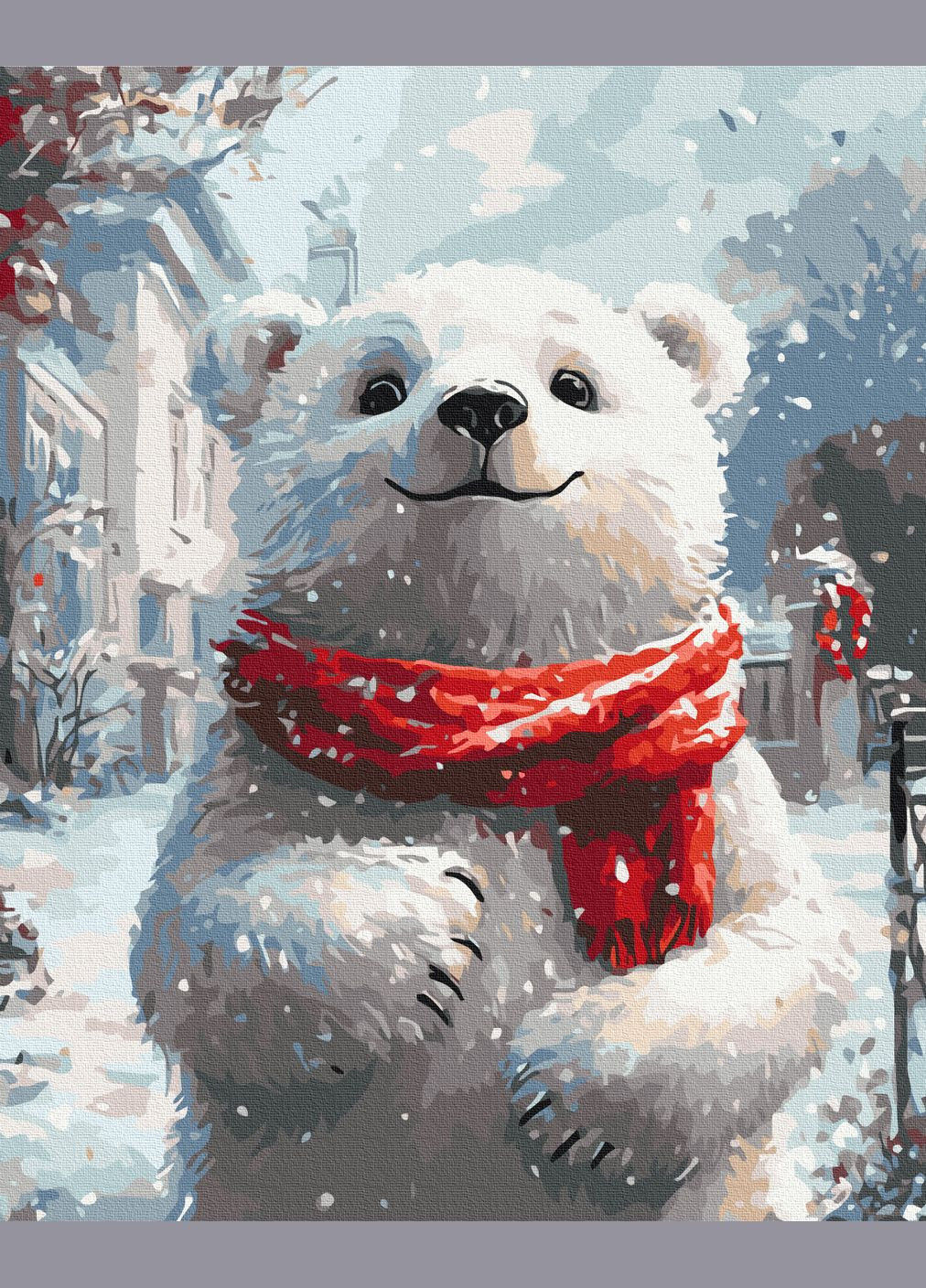 Картина за номерами "Ведмежатко з червоним шарфом" 40х50 см Brushme (363986482)