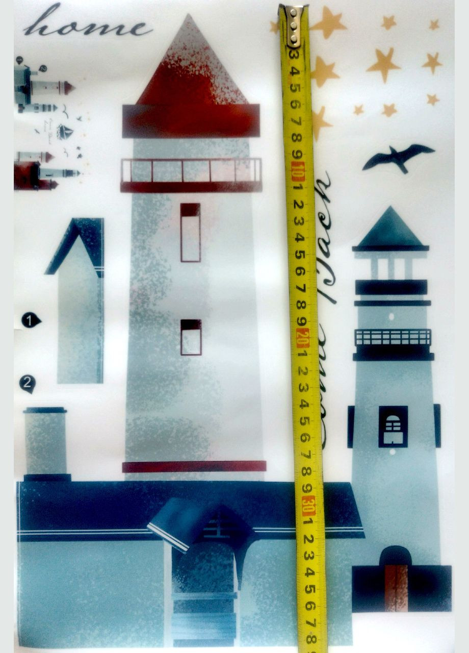 Виниловая наклейка на стену в офис Маяки (лист 30 х 90 см) Б4291 No Brand (302242092)