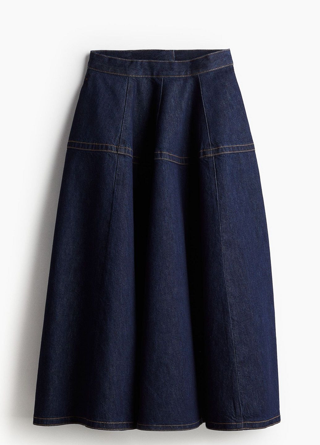 Темно-синяя джинсовая однотонная юбка H&M