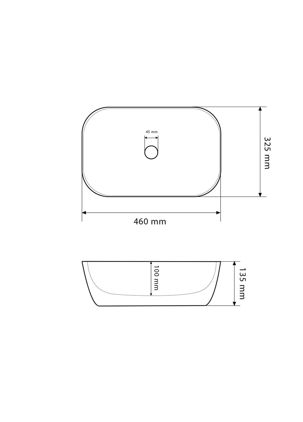 Раковина накладна Ravenna Marble прямокутна 325x460 мм Чорний глянцевий (RM--011207) VBI (373997674)