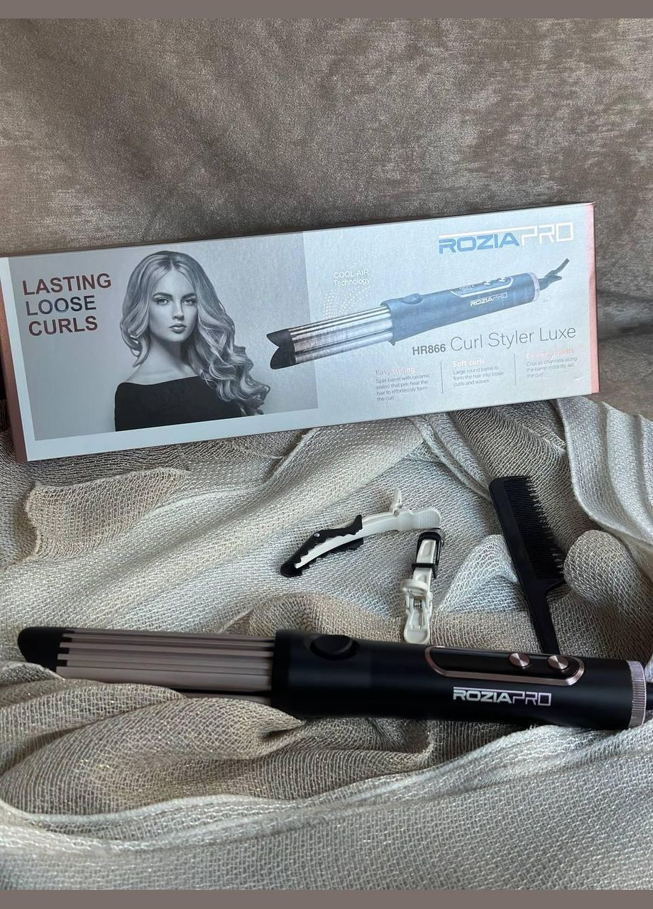 Плойка для волосся HR-866 плойка щипці 25 мм Чорний 35 Вт Rozia (305844161)