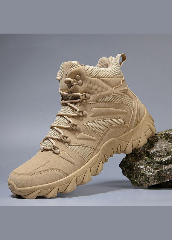 Ботинки тактические GZ702 Sand Khaki р.45 военная обувь для тренировок на шнуровке Lesko (326807092)