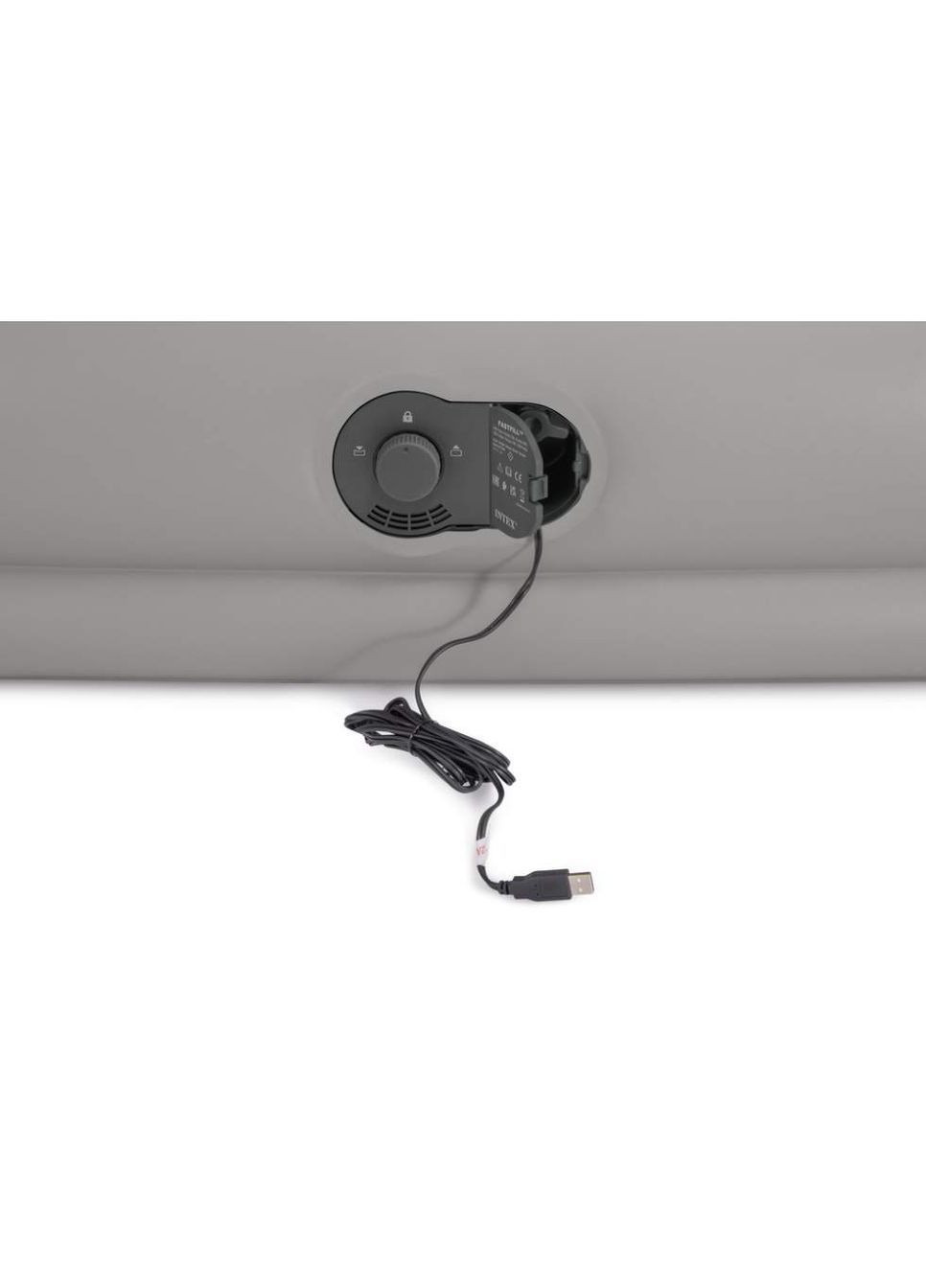 Надувная одноместная велюровая кровать с электронасосом от USB, 191х99х36 см, 64157 Intex (369798133)