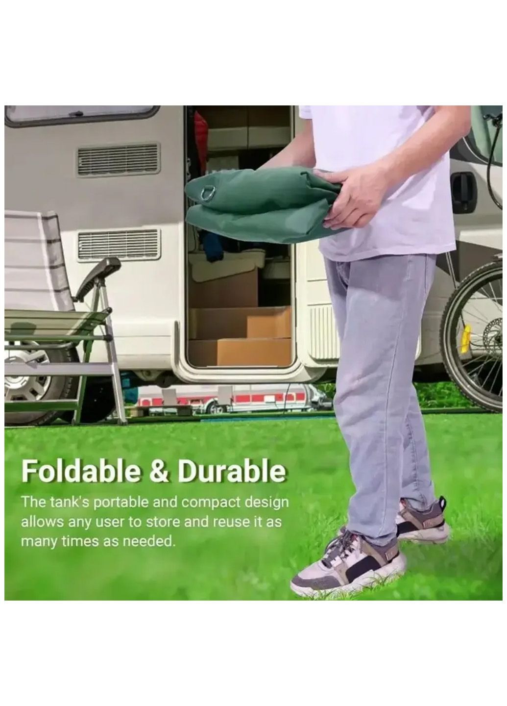 Емкость для сбора дождевой воды 500л Bass Polska, зеленая | Мягкая емкость для воды | Бак садовый горизонтальный No Brand Bass Polska BH 80010 (345707493)