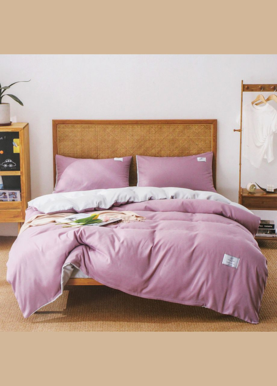 Постіль полуторна 150х210 см на резинці полікотон Colorfulhome фіолетова Colorful Home (294338014)