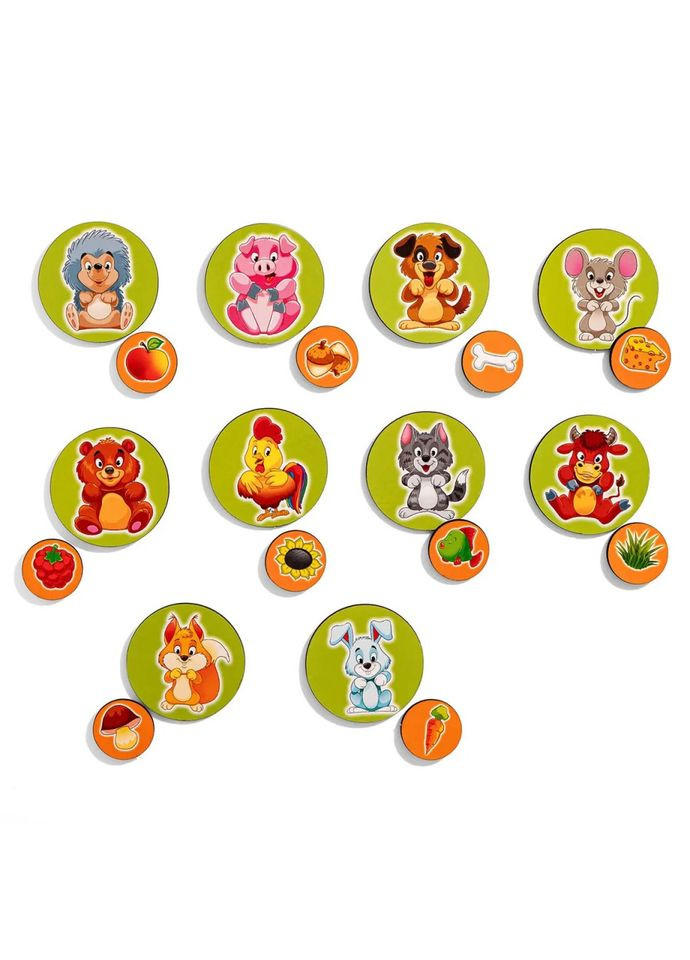 Деревянный детский сортер "Кто что ест" (ПСД276) PSD276 на липучках Ubumblebees (343964880)