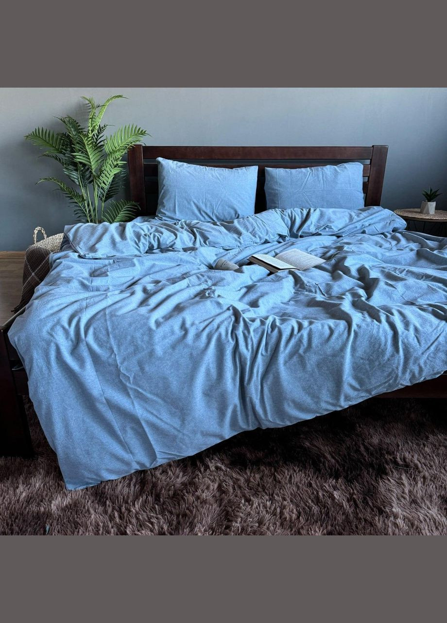 Набор постельного белья Евро 200х215 наволочка 50х70 2шт Синий (П4post-var-bavovna-003-03) No Brand (316230878)