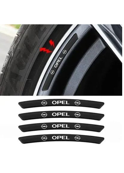 Металлические наклейки на авто диск с логотипом Opel, черные No Brand (346498000)