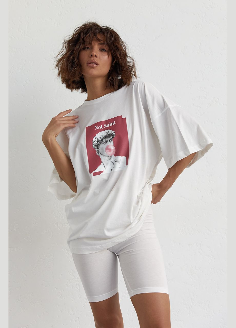 Женский костюм с футболкой oversize и велосипедками Liton (296909010)