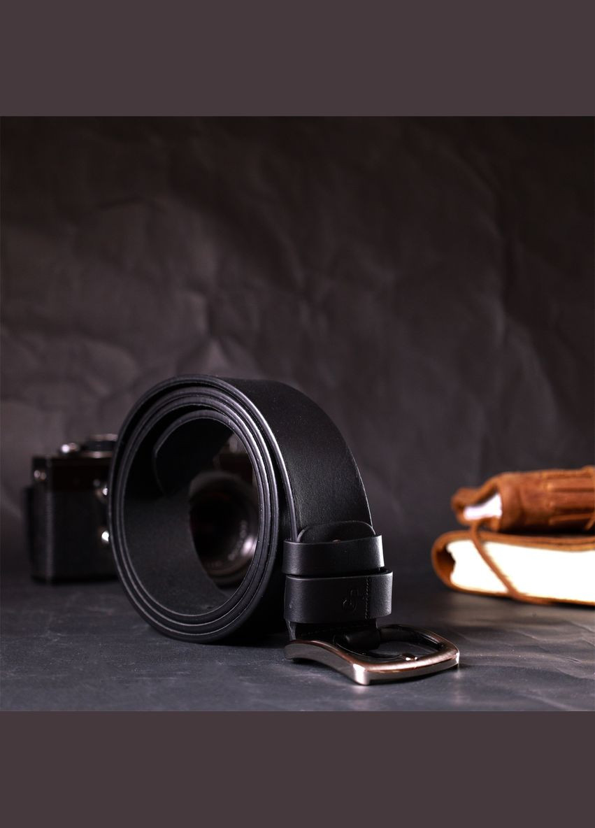 Стильный ремень под джинсы из натуральной кожи 11684 Черный Grande Pelle (337353375)