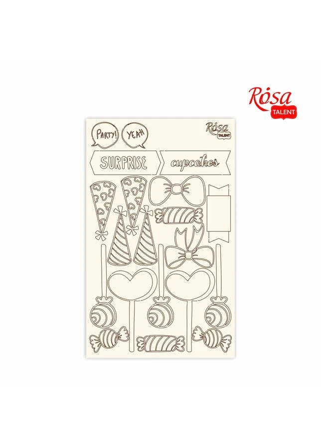 Чипборд Cake delicious 2 картон 12,8х20см Rosa Talent (386717797)