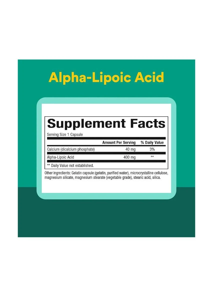 Альфа-липоевая кислота 400 мг Alpha-Lipoic Acid, 60 капсул Natural Factors (361119072)