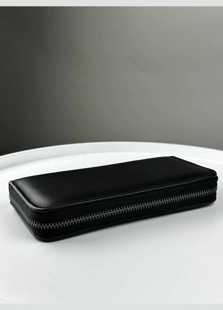 Кожаный клатч-кошелек из натуральной гладкой кожи (черный) SKILL Портмоне (296478632)