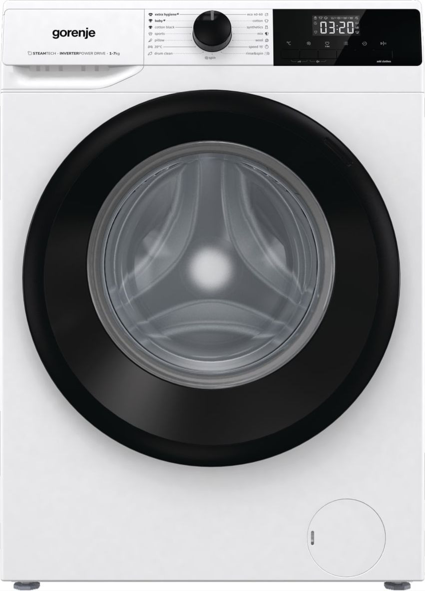 Стиральная фронтальная машина, 7кг, 1400, A+++, 47см, дисплей, пара, инвертор, белый Gorenje (314778976)