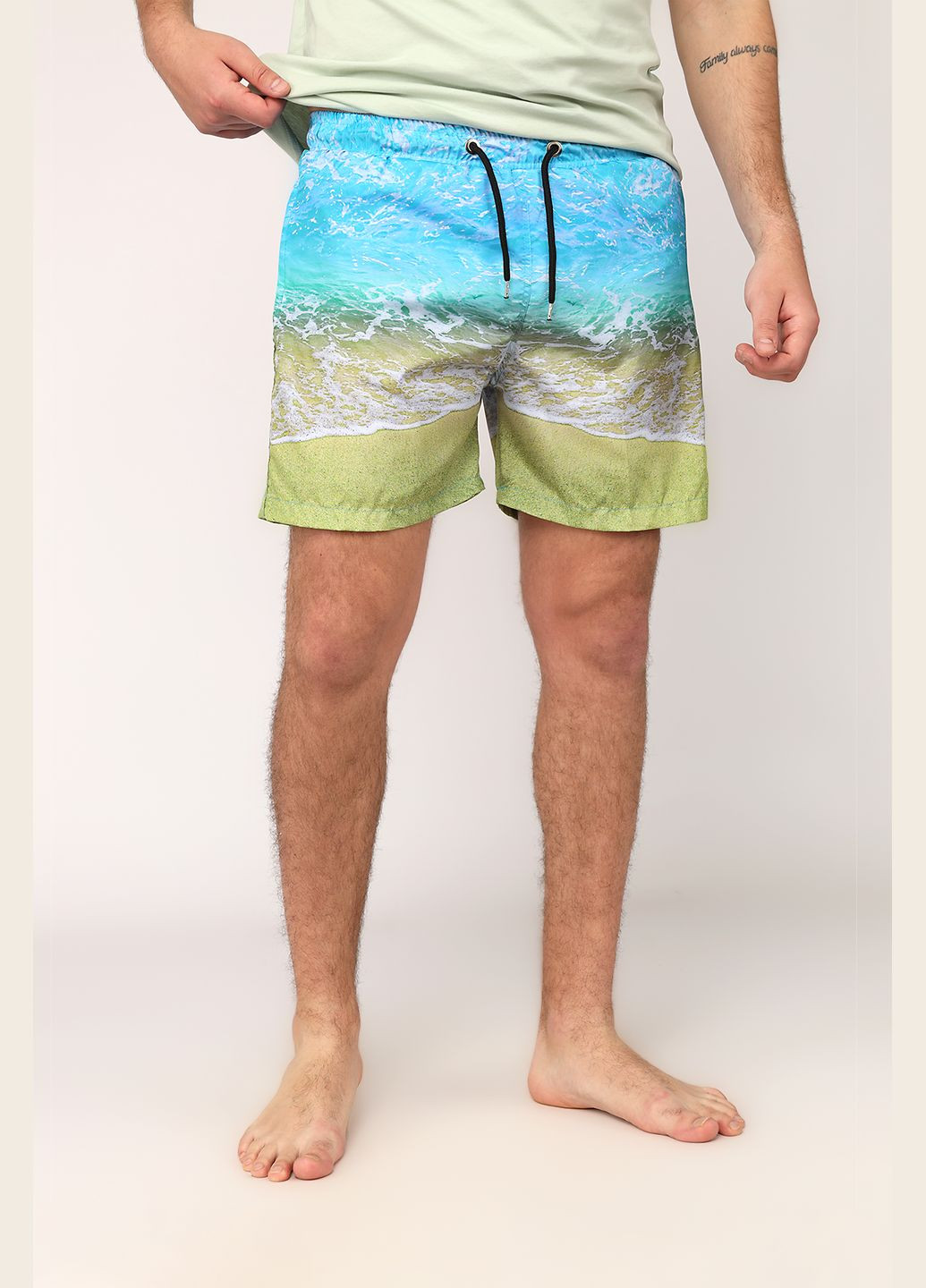 Шорты пляжные мужские цвет бирюзовый CB-00276216 ILBES (331284166)