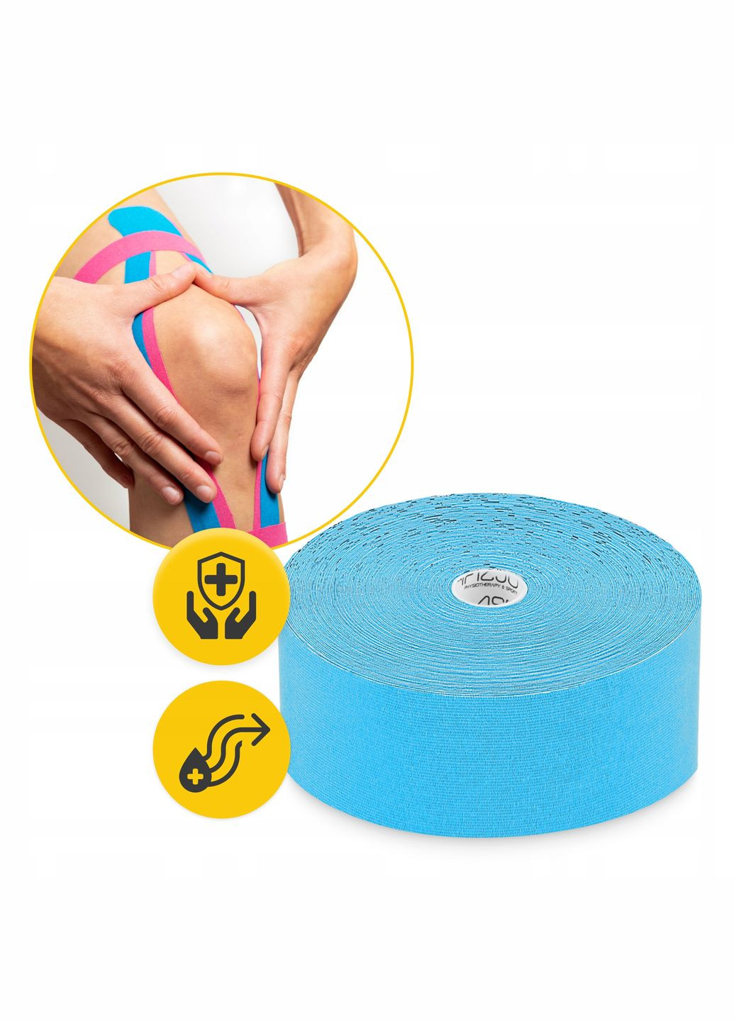 Стрічка кінезіологічна (кінезіо тейп) 5 см x 31 м Sky Blue () 4FIZJO P-5905973405546 (346287758)
