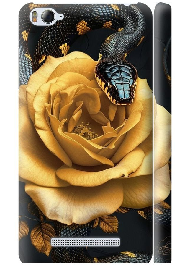 3D пластиковый матовый чехол 'Black snake and golden rose' для Endorphone Xiaomi Mi4i (287276661)