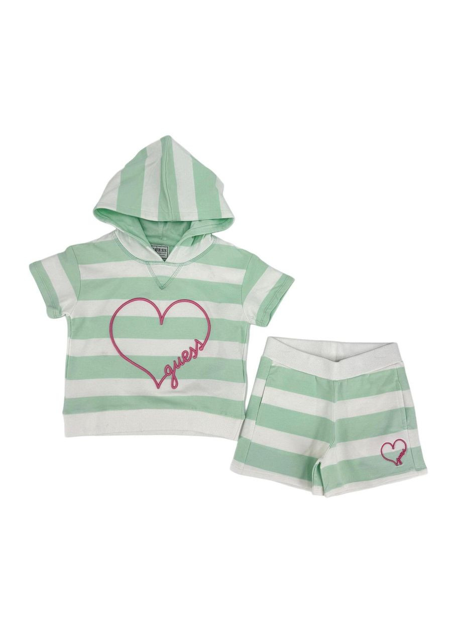 Мятный летний комплект guess, арт. k5go03/k5gd16 kbor4, мятный, 108 см, 5 лет GUESS KIDS