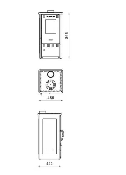 Стальная печь ELITA 2 Красный Alfa-Plam (370384440)