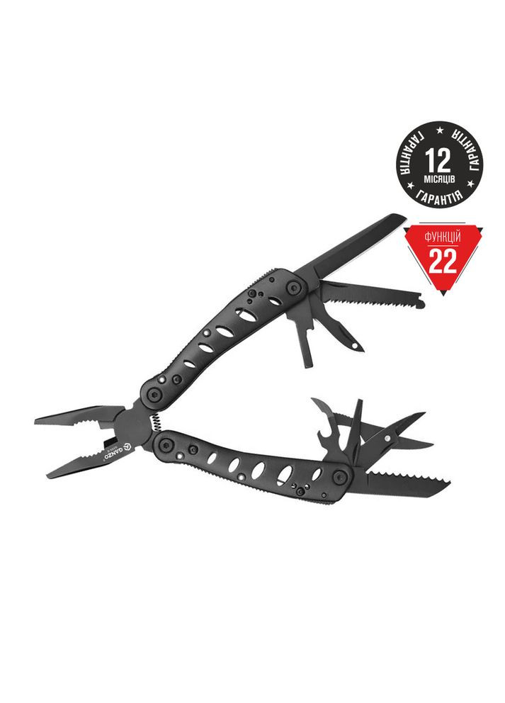 Мультитул G205-B, 22 функції, сталь 440C, плоскогубці, 11 біт, чохол Ganzo (373033880)