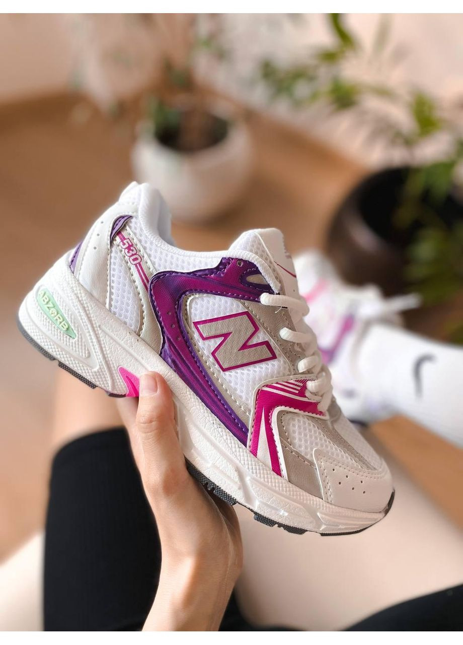 Білі Осінні кросівки чоловічі new balance 530 silver crimson нью беланс 530 No Brand
