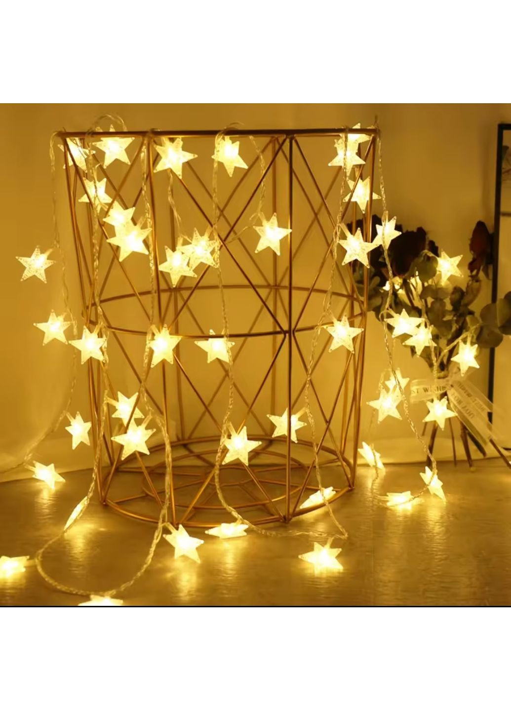 Гирлянда Звезды 40 LED 6 м USB Теплая белая No Brand (366872958)