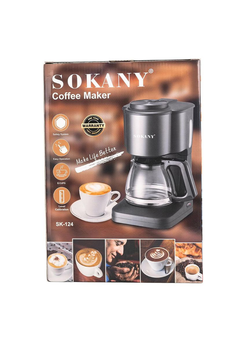 Кофеварка капельная Sokany с подогревом кофейника 600 мл No Brand (369472918)