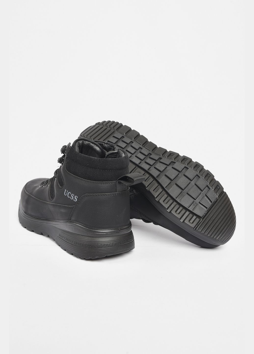 Черевики чоловічі зимові на хутрі чорного кольору Let's Shop (303397192)