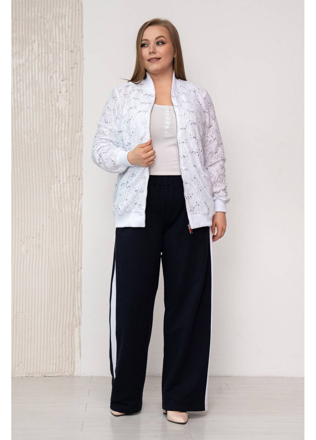 Гипюровый бомбер ТАЛА белый 58 Tatiana (349442010)