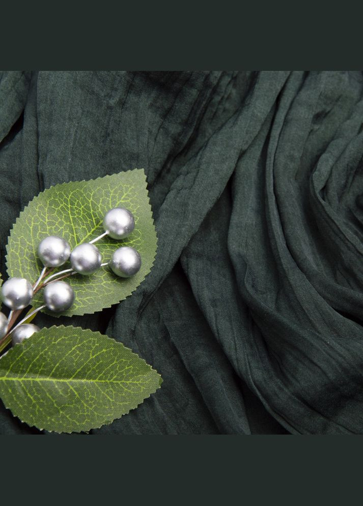 Тканина плательна шовк креш Джура 108 г/м2 т/зелена IDEIA (306459127)