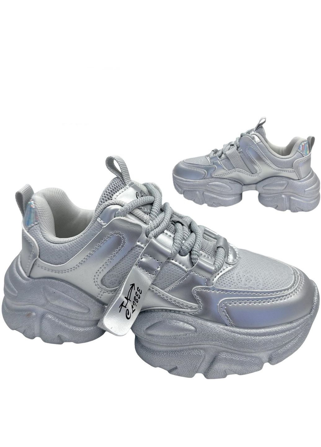 Серые всесезонные кроссовки Clibee