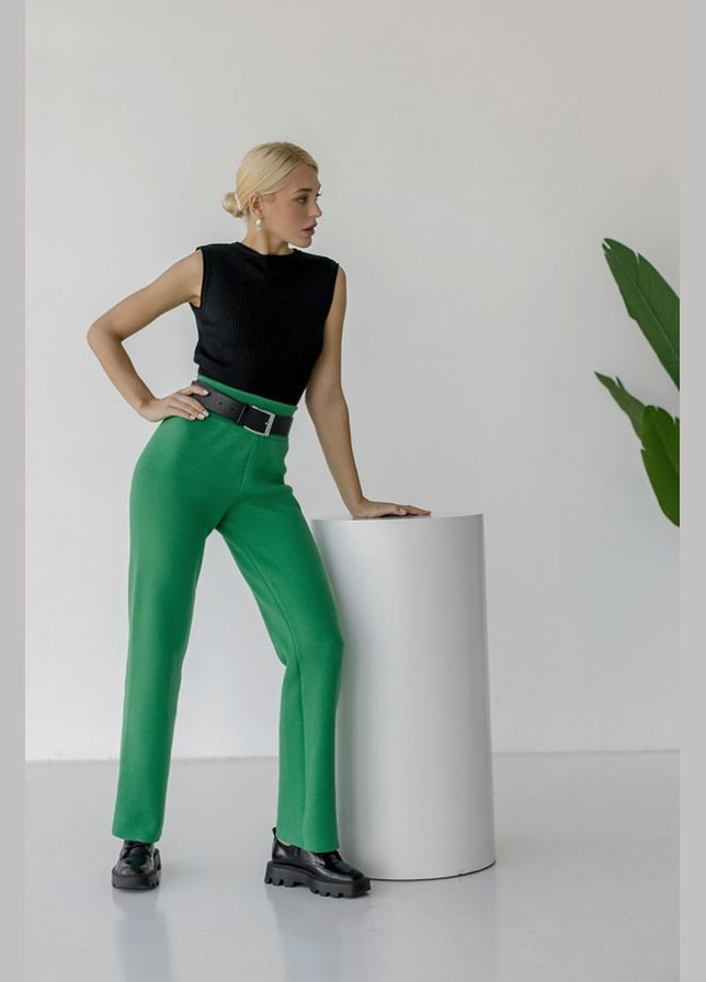 Брюки прямого кроя из хлопковой пряжи (2082) Triko Bakh (365729742)